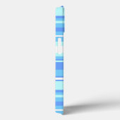 Monogram sky blue strepen Hoesje-Mate iPhone case (Achterkant / Rechts)