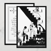 Monogram Slumber Party  Art Deco Kaart (Voorkant / Achterkant)