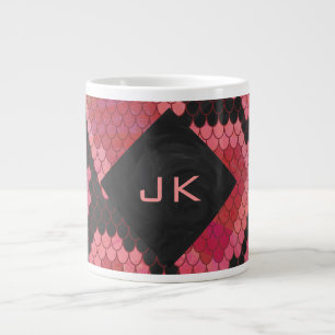 Monogram Snake Black en Red Print Jumbo Mok