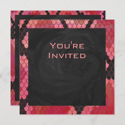 Monogram Snake Black en Red Print Kaart (Voorkant / Achterkant)