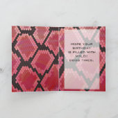 Monogram Snake Black en Red Print Kaart (Binnen)