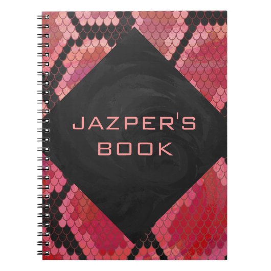 Monogram Snake Black en Red Print Notitieboek (Voorkant)