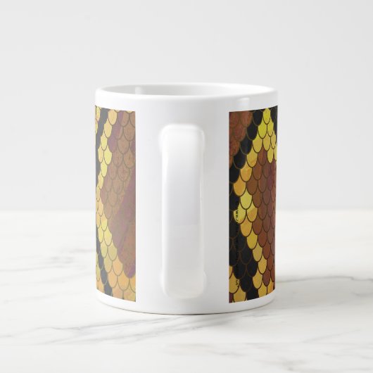 Monogram Snake Brown and Gold Print Extra Grote Beker (Achterkant)