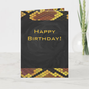 Monogram Snake Brown and Gold Print Kaart