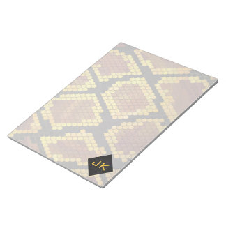 Monogram Snake Brown and Gold Print Notitieblok