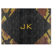 Monogram Snake Brown and Gold Print Snijplank (Voorkant)