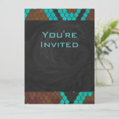 Monogram Snake Brown en Blauwgroen print Kaart (Staand voorkant)