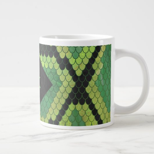 Monogram Snake Green en Black Extra Grote Beker (Rechts)