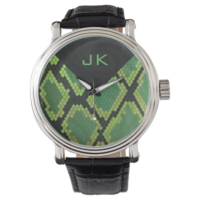 Monogram Snake Green en Black Horloge (Voorkant)