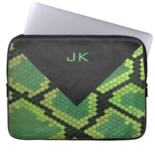Monogram Snake Green en Black Laptop Sleeve
