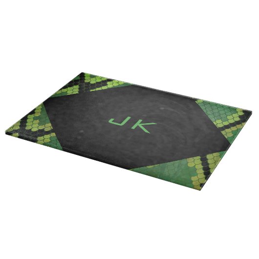 Monogram Snake Green en Black Snijplank (Hoek)