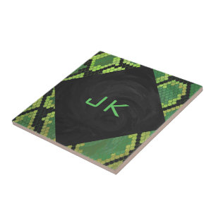 Monogram Snake Green en Black Tegeltje