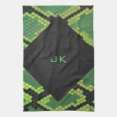 Monogram Snake Green en Black Theedoek (Verticaal)