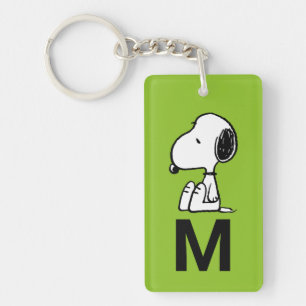 Monogram   Snoopy neerkijken Sleutelhanger