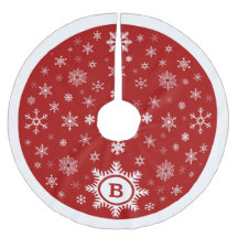 Monogram Snowflake kerstboom Rood/wit