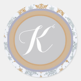 Monogram Snowflake Stickers