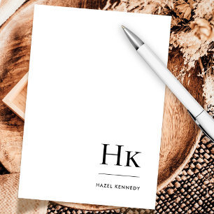 Monogram Social Notecard Professionele Naam Eenvou Notitiekaartje