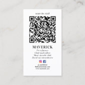 Monogram sociale media QR-code voor foto personali Visitekaartje (Achterkant)