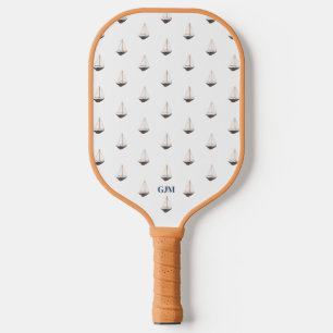 Monogram soepel zeilen nautische kust preppy pickleball paddle