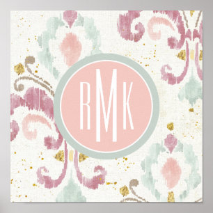Monogram Soft Deco-patroon Poster