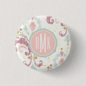 Monogram | Soft Deco-patroon Ronde Button 3,2 Cm (Voorkant)