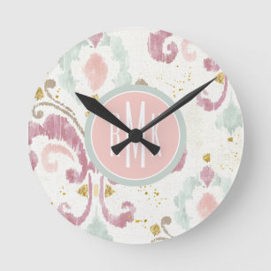 Monogram   Soft Deco-patroon Ronde Klok