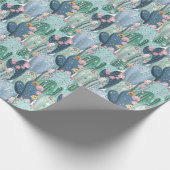 Monogram | Soft Patel Cactus Pattern Cadeaupapier (Hoek)