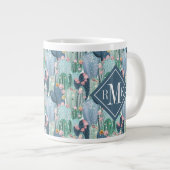 Monogram | Soft Patel Cactus Pattern Extra Grote Beker (Voorkant rechts)