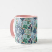 Monogram | Soft Patel Cactus Pattern Mok (Voorkant links)