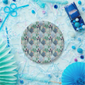 Monogram | Soft Patel Cactus Pattern Papieren Bordje (Feest)