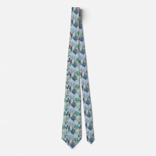 Monogram | Soft Patel Cactus Pattern Stropdas (Voorkant)