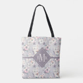 Monogram | Soft roze Waterverf Patroon Draagtas (Achterkant)