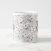 Monogram | Soft roze Waterverf Patroon Extra Grote Beker (Voorkant)