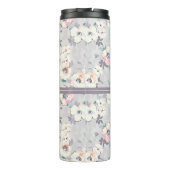 Monogram | Soft roze Waterverf Patroon Thermosbeker (Achterkant)