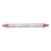 Monogram | Soft roze Waterverf Patroon Zwarte Inkt Pen (Voorkant)