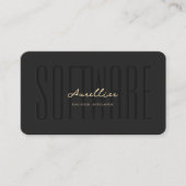 Monogram Software Engineer Modern Zwart Goud Visitekaartje (Voorkant)