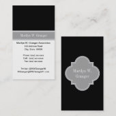 Monogram Solid Black, donkergrijze lint Visitekaartje (Voorkant / Achterkant)