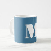 Monogram Solid Blue Pastel Minimalist Professional Koffiemok (Voorkant links)