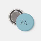 Monogram Solid Blue Pastel Minimalist Professional Magneet (Voorkant / Achterkant)
