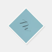 Monogram Solid Blue Pastel Minimalist Professional Servet (Hoek)
