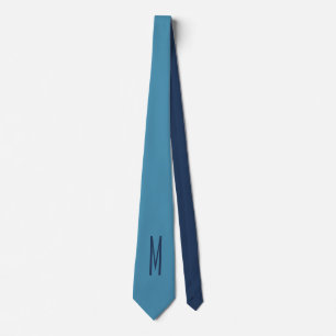 Monogram Solid Blue Pastel Minimalist Professional Stropdas
