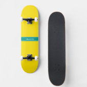 Monogram Solid Yellow, donkerdonkerBlauwgroen ribb Skateboard (Voorkant)