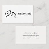 Monogram soort script afsprakenkaartje (Voorkant / Achterkant)