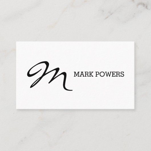 Monogram soort script afsprakenkaartje (Voorkant)