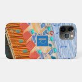 Monogram Sorrento Italië Strand Cabanas Case-Mate iPhone Case (Achterkant (horizontaal))