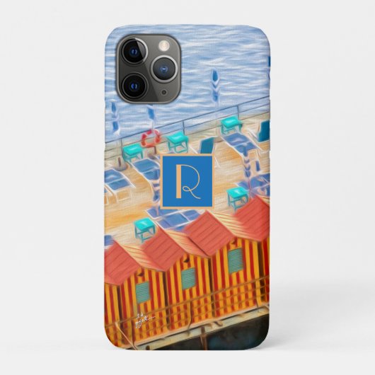 Monogram Sorrento Italië Strand Cabanas Case-Mate iPhone Case (Achterkant)