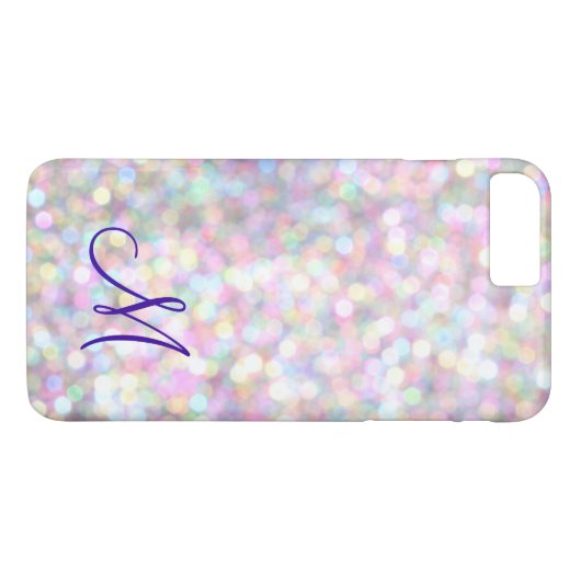 Monogram Sparkle iPhone 7 Plus Coque (Dos (Horizontal))