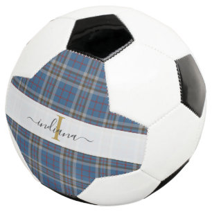 Monogram speldenscript Typografie Rustisch Tartan Voetbal