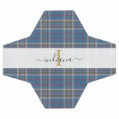 Monogram speldenscript Typografie Rustisch Tartan Voetbal (Enkel)