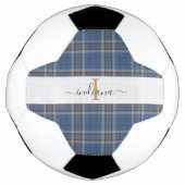 Monogram speldenscript Typografie Rustisch Tartan Voetbal (Voorkant)